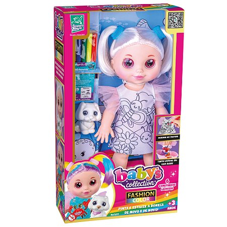 Boneca Babys Collection Fashion Color