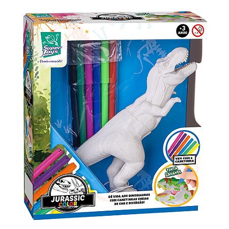 Brinquedo Jurassic Color T-Rex Para Pintar