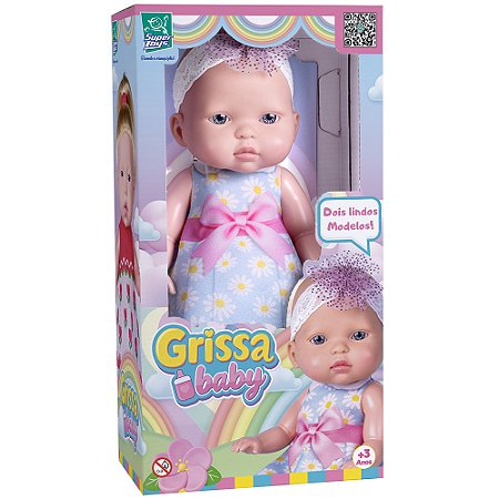 Boneca Grissa Baby Com Tiara