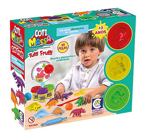 Massinha Modelar Coti Massa Tutti Frutti Parque dos Dinossauros