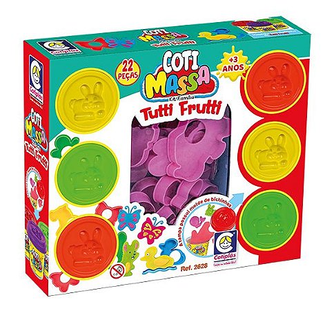 Massinha Modelar Coti Massa Cheiro Tutti Frutti Kit Familia