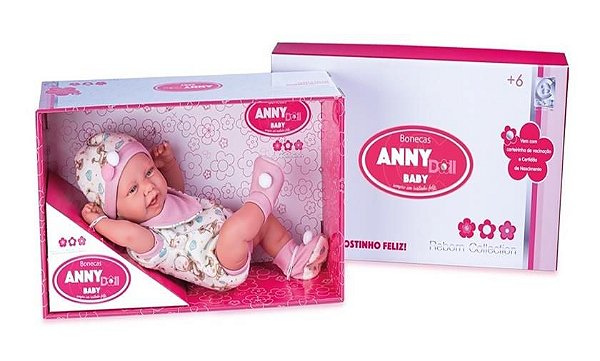 Boneca Reborn Anny Doll Baby Com Macacão