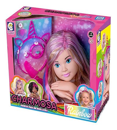 Boneca Charmosa Rainbow Loira Cotiplás