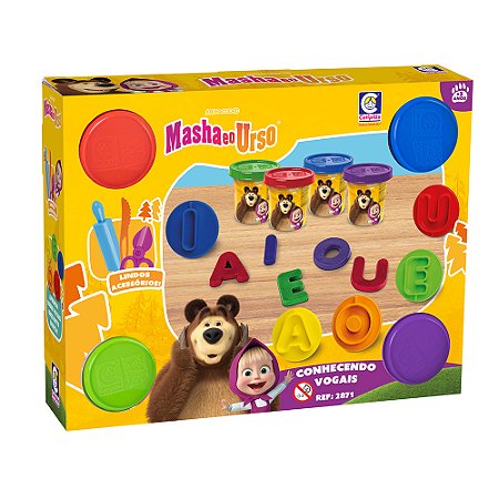 Brinquedo Masha e o Urso Conhecendo Vogais