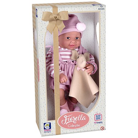 Boneca Coleção Fiorella Reborn Bebê Grande Com Naninha
