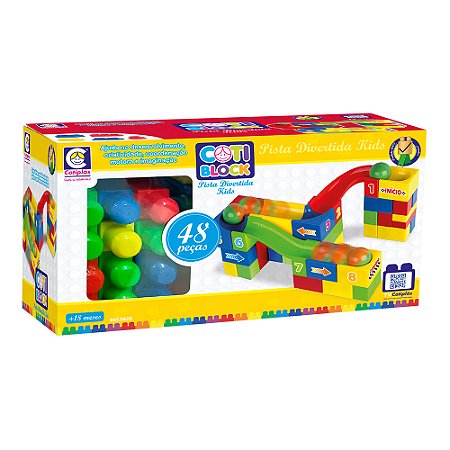 Brinquedo Coti Block Pista Divertida Com 48 Peças