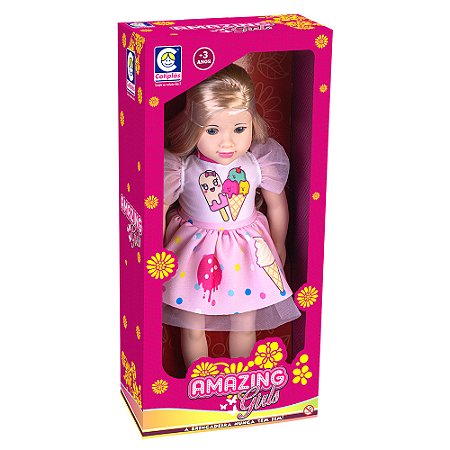 Boneca Amazing Girls Com Vestido De Sorvete