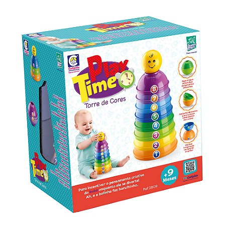 Brinquedo Play Time Torre De Cores