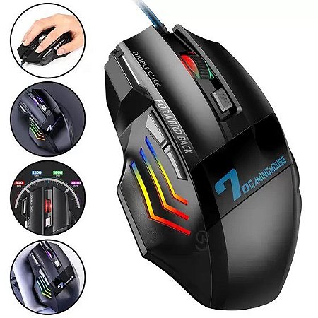 Mouse Gamer X7 USB com Led RGB