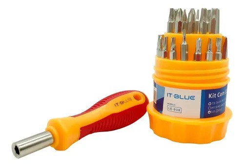 Kit de Chaves de Precisão 31 Ponteiras Fenda, Philips e Tork