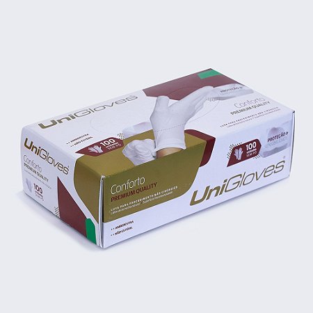 Luva de Látex Conforto Para Procedimento Unigloves