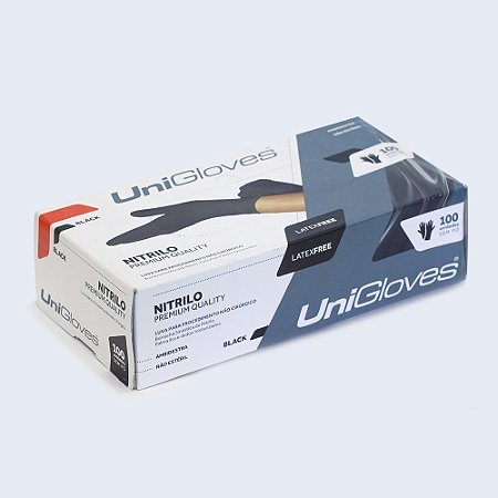 Luva Procedimento Nitrilo Black Premium Unigloves CA 40814