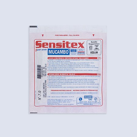 Luva de Látex Sensitex Cirúrgica Mucambo