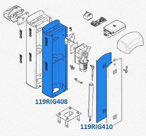 KIT GABINETE DE CANCELA CAME COM PORTA - GARD4 - T0002UC4F