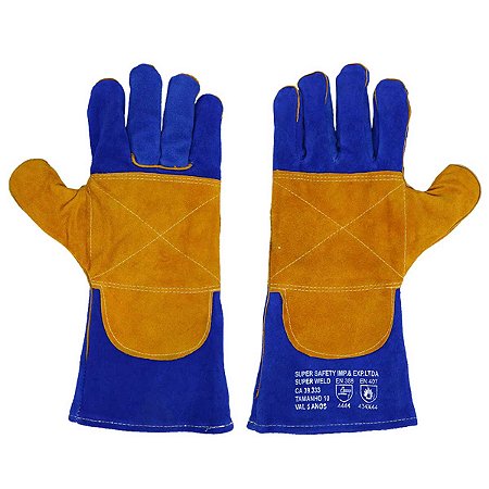 Luva De Raspa Soldador Termica Alta Temperatura 300 Graus Super Weld
