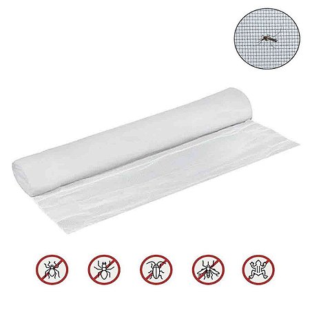 Tela Mosquiteiro Branca 1,50x50 Metros Para Porta e Janela