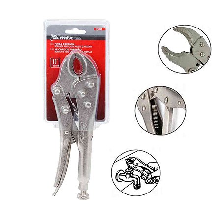 Alicate De Pressão 10 Pol 250mm Mordente Curvo Mtx