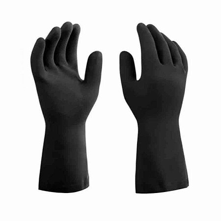 Kit 10 Luva Latex Preta Reforçada Para Pedreiro Tamanho M Mucambo