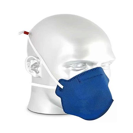 Kit 100 Máscaras Pff2 (n95) Respiração Sem Válvula Azul