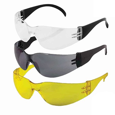 Kit 10 Oculos De Segurança Epi Proteção Leopardo Ecoline Incolor Fumê e Amarelo