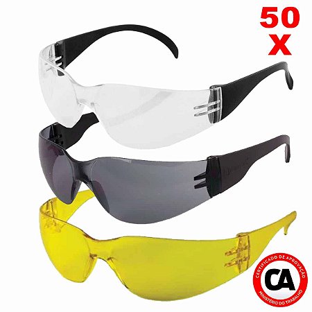 Kit 50 Oculos De Segurança Epi Proteção Leopardo Ecoline - BHZ EPI