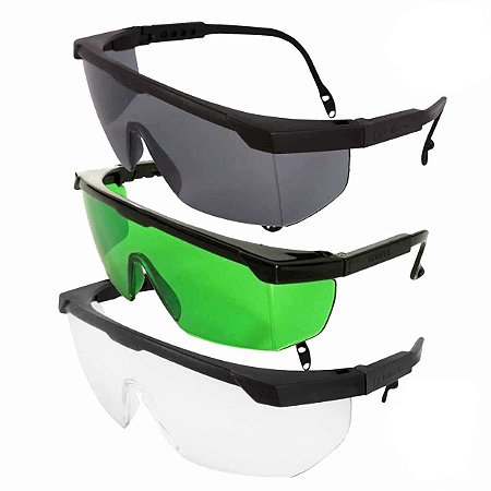 Kit 100 Oculos De Segurança Epi Proteção RJ Ecoline Incolor Fumê ou Verde
