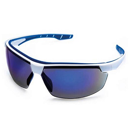 Oculos Segurança Neon Azul Espelhado Proteção Uv Antirrisco