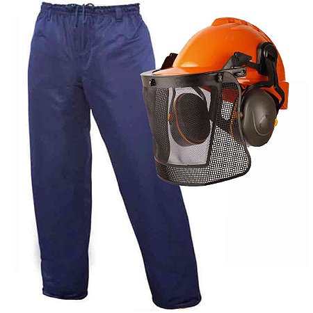 Kit Operador Motosserra Roçador Capacete Eco Florestal Calça