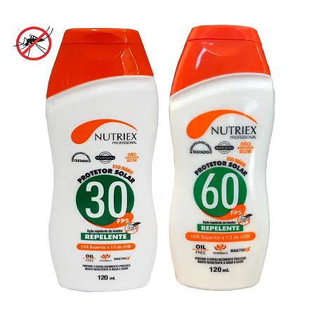 PROTETOR SOLAR FPS 1/3 UVA COM REPELENTE 120ML NUTRIEX