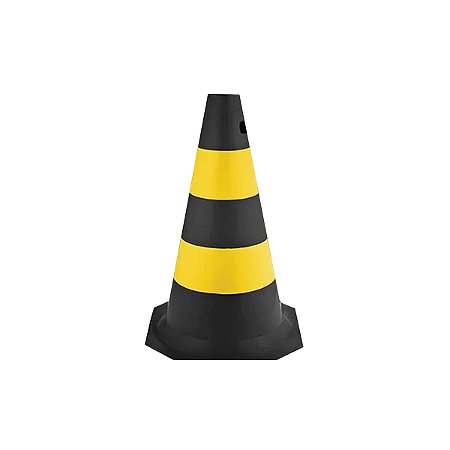 CONE RIGIDO PRETO E AMARELO 50 CM PLASTCOR