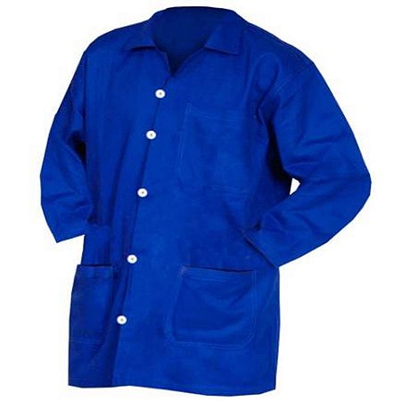 Jaleco Camisa Uniforme Brim Manga Longa 3 Bolsos
