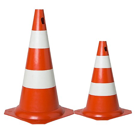 CONE RIGIDO DE SINALIZAÇÃO LARANJA E BRANCO PLASTCOR