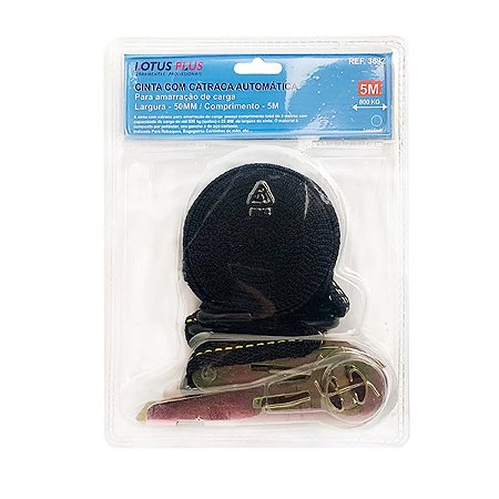Cinta Com Catraca Para Amarração De Carga 5 Metros X 50mm suporta até 800Kg