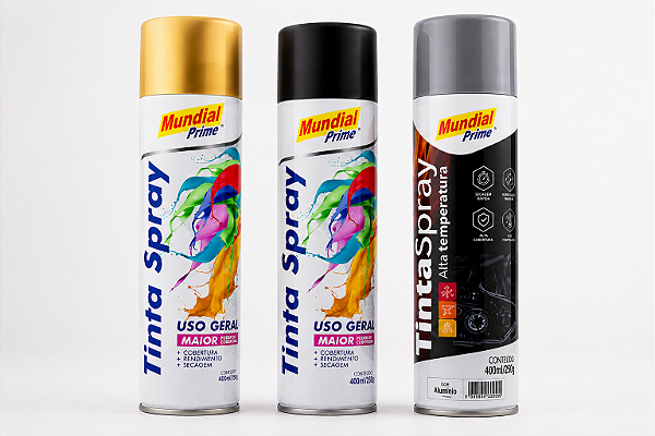 TINTA SPRAY METALICAS 400ML MUNDIAL PRIME