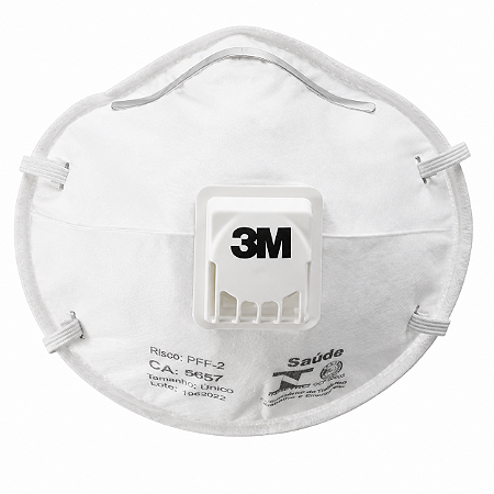 RESPIRADOR PFF2 COM VALVULA CONCHA 3M BRANCO CA5657