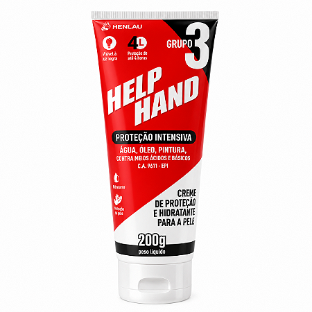 CREME HIDRATANTE PROTETOR PARA PELE GR3 HELP HAND 200G