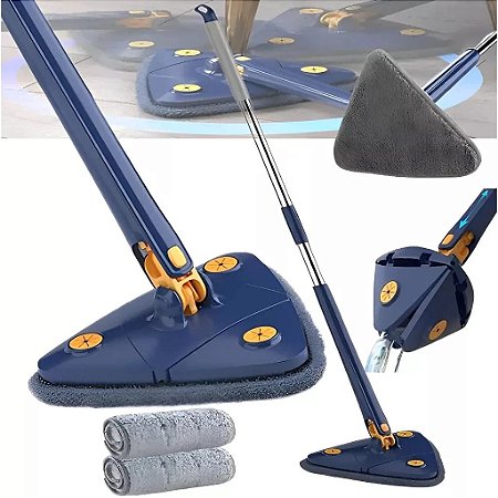 Mop rotativo 360 ° limpador de janela rotativo triangular limpeza mop chão vidro teto vassoura limpeza ferramenta limpa