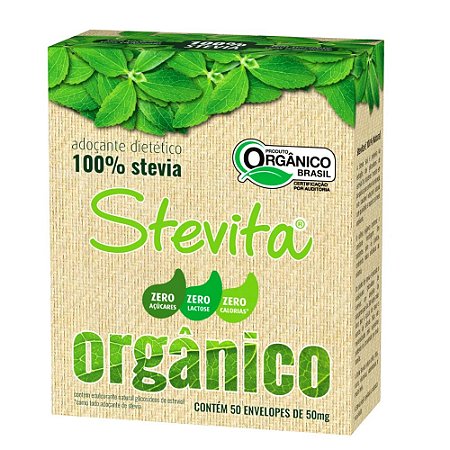 Adoçante em Pó Orgânico 50 Envelopes - STEVITA