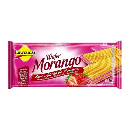 BISCOITO WAFER MORANGO 115g - LOWÇUCAR