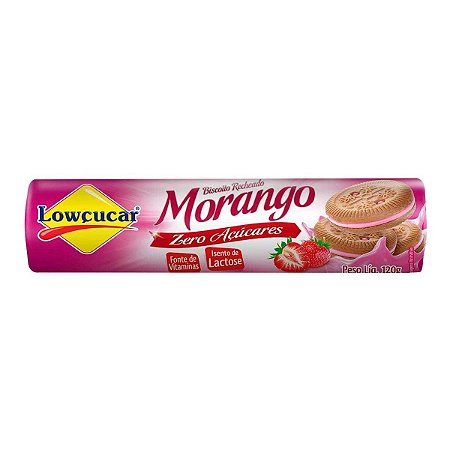 BISCOITO RECHEADO MORANGO 120g - LOWÇUCAR