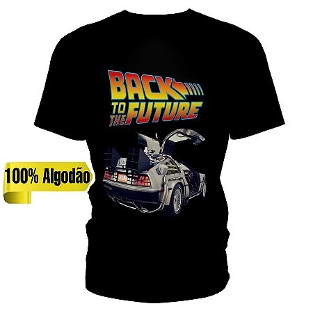 Camiseta blusa preta personalizada geek back to the future