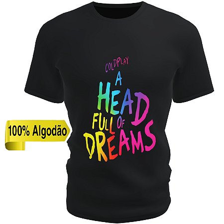 Camiseta blusa preta unissex banda coldplay