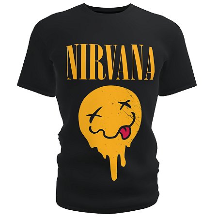 Camiseta blusa preta Infantil bandas nirvana Kids