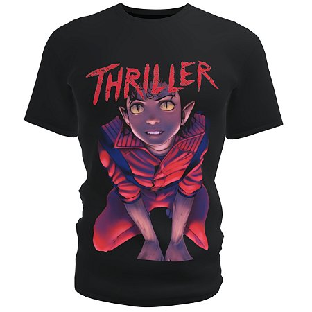 Camiseta blusa preta Infantil bandas Michael Jackson thriller Kids