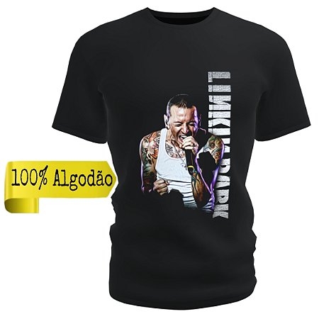 Camiseta blusa preta bandas likin park
