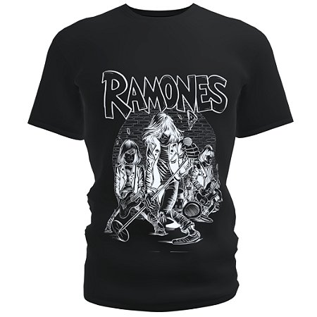 Camiseta blusa preta Infantil banda ramones Kids