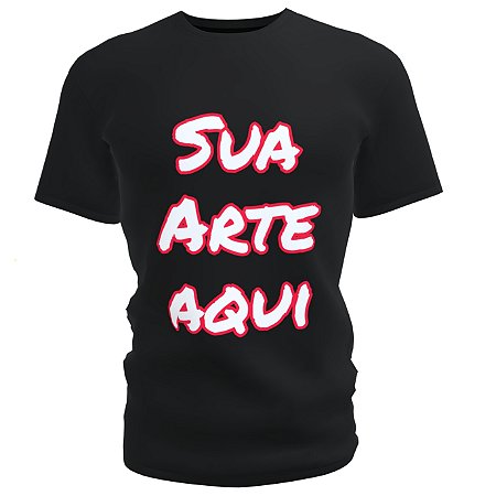 Camiseta blusa preta Infantil com a sua arte personalizada