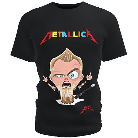 Camiseta blusa Infantil unissex banda Metallica Kids