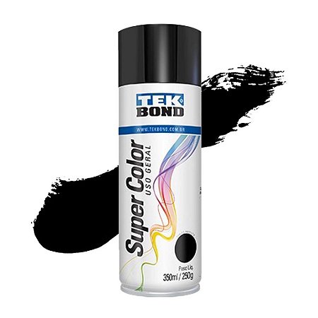 Tinta Spray Preto Brilho Uso Geral 350ML/250G Tekbond