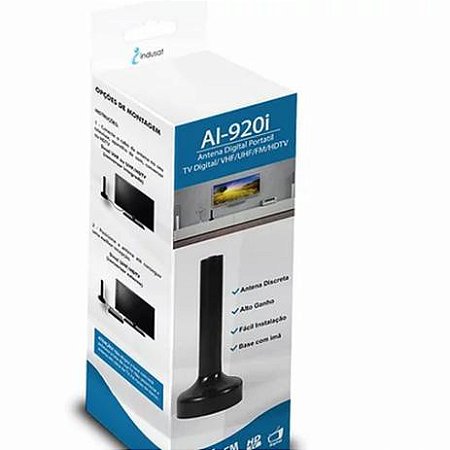 Antena Digital Interna Portátil, TV Digital/VHF/UHF/FM/HDTV